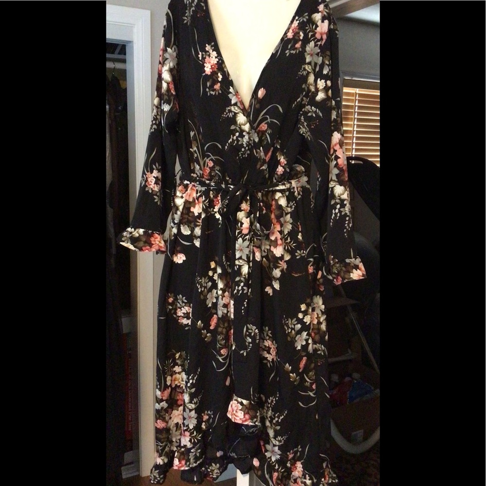 Black, floral dress